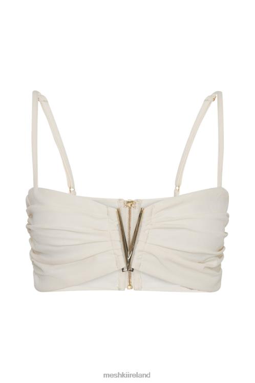 Meshki Maryse V-Hardware Crop Top Clothing Bone 6DX221144