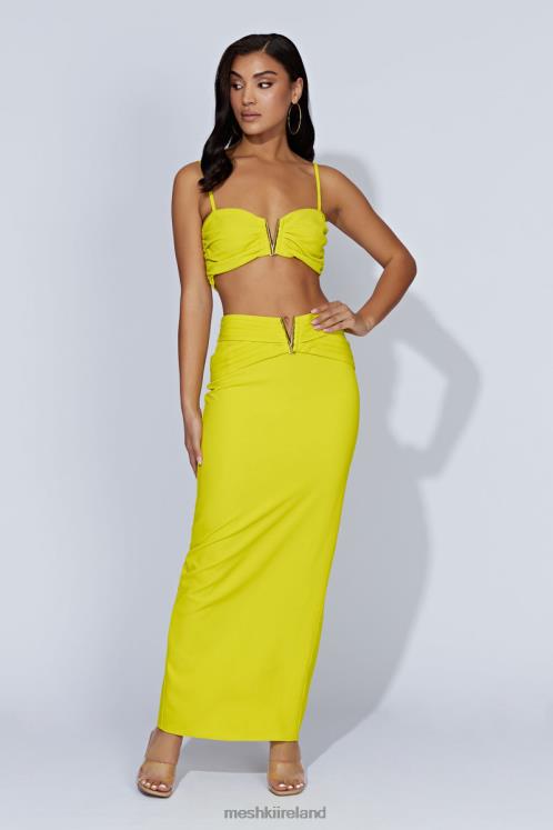 Meshki Maryse V-Hardware Crop Top Clothing Fresh Green 6DX221106