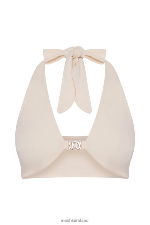 Meshki Nicole Halter Crop Top Clothing Bone 6DX221188