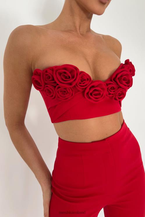 Meshki Paloma Rose Crop Top Clothing Red 6DX22816