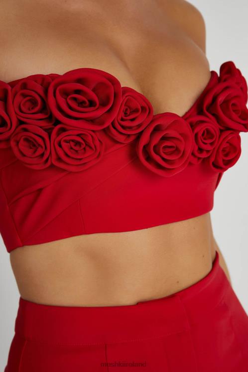 Meshki Paloma Rose Crop Top Clothing Red 6DX22816