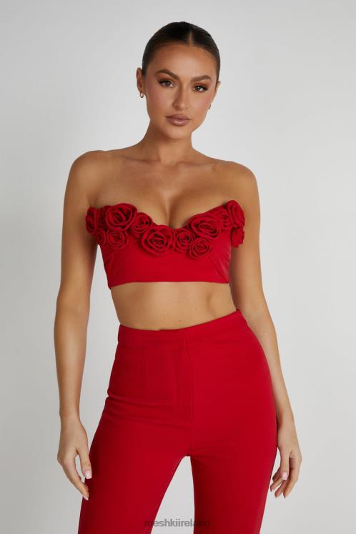 Meshki Paloma Rose Crop Top Clothing Red 6DX22816