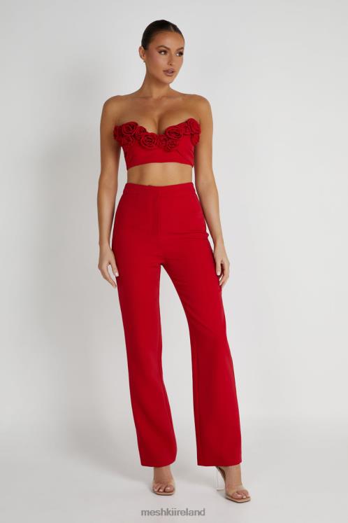 Meshki Paloma Rose Crop Top Clothing Red 6DX22816