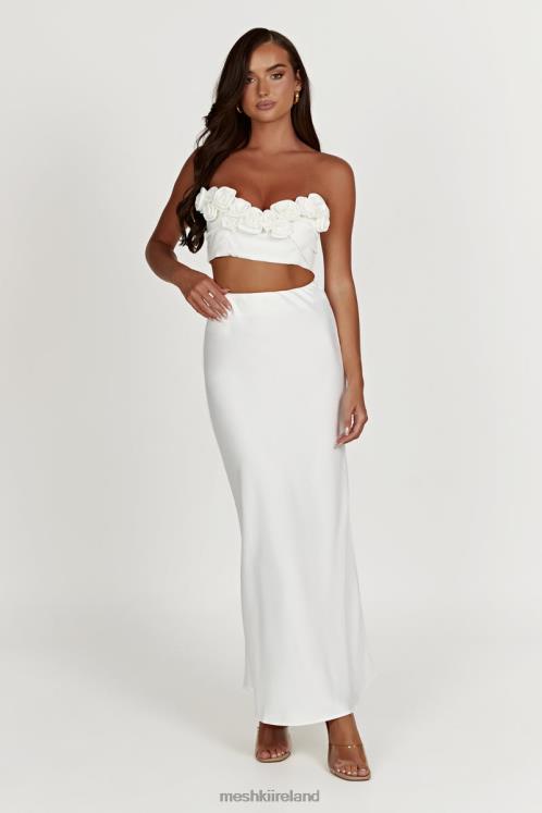 Meshki Paloma Rose Crop Top Clothing White 6DX22868
