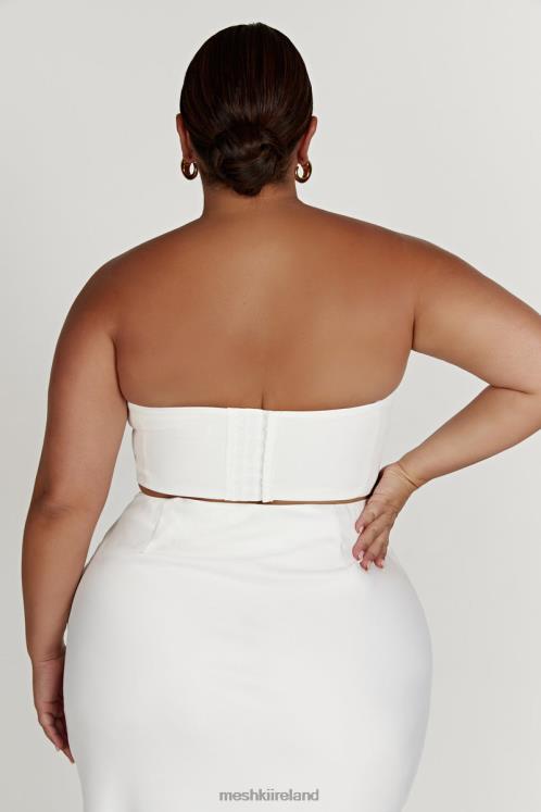 Meshki Paloma Rose Crop Top Clothing White 6DX22868