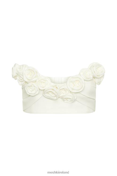 Meshki Paloma Rose Crop Top Clothing White 6DX22868