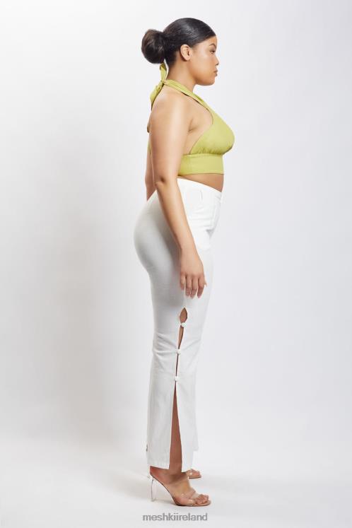 Meshki Piper Halter Neck Linen Crop Top Clothing Apple 6DX221128