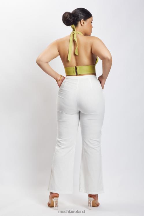 Meshki Piper Halter Neck Linen Crop Top Clothing Apple 6DX221128