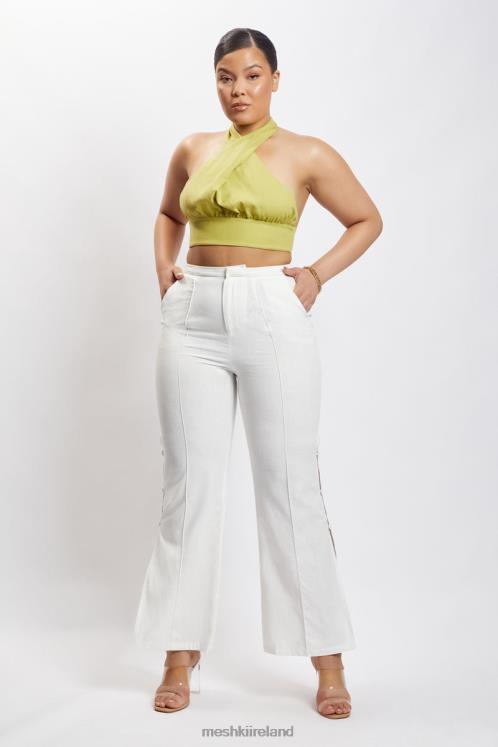 Meshki Piper Halter Neck Linen Crop Top Clothing Apple 6DX221128