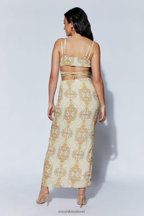 Meshki Ramona Functional Wrap Crop Top Clothing Persian Print 6DX221127