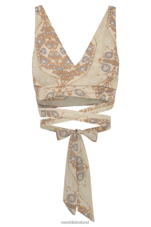 Meshki Ramona Functional Wrap Crop Top Clothing Persian Print 6DX221127