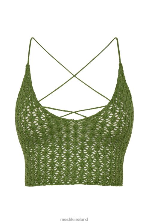 Meshki Rosella Crochet Crop Top Clothing Green 6DX221187
