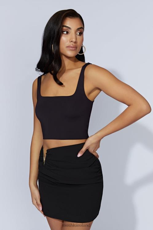 Meshki Sara Square Neck Crop Top Clothing Black 6DX221167