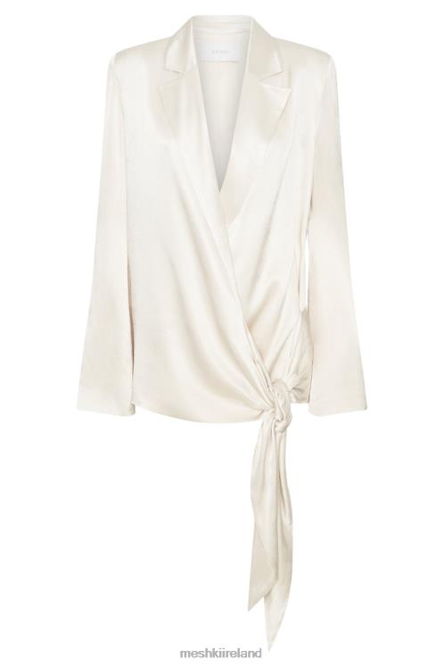 Meshki Aspyn Satin Blazer Jacket Clothing Ivory 6DX221653