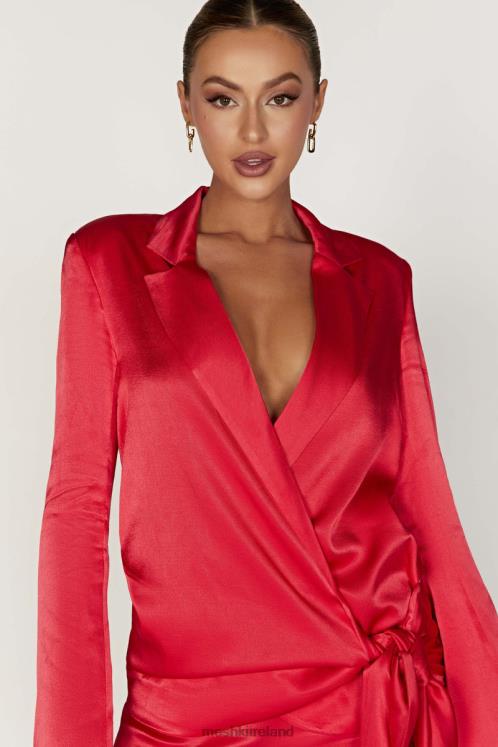 Meshki Aspyn Satin Blazer Jacket Clothing Red 6DX221655