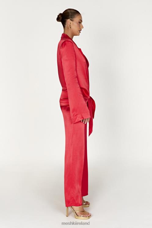 Meshki Aspyn Satin Blazer Jacket Clothing Red 6DX221655