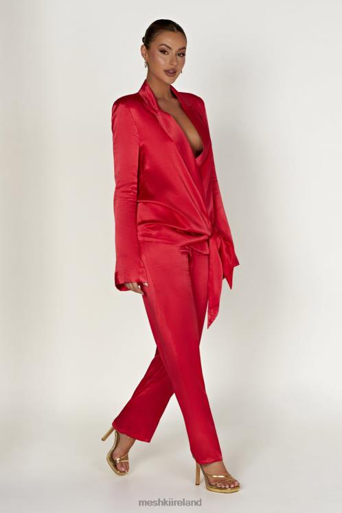 Meshki Aspyn Satin Blazer Jacket Clothing Red 6DX221655