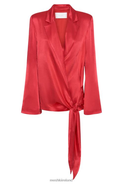 Meshki Aspyn Satin Blazer Jacket Clothing Red 6DX221655