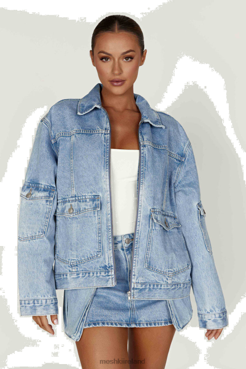 Meshki Rylee Oversized Denim Jacket Clothing Mid Blue 6DX221621