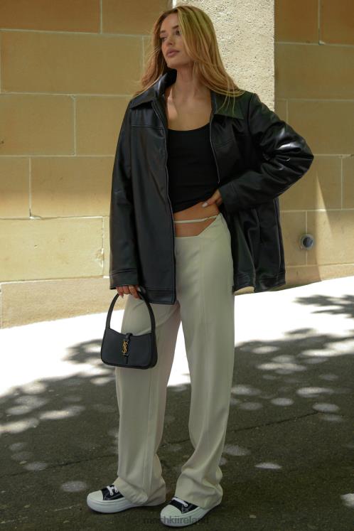 Meshki Savannah Faux Leather Aviator Jacket Clothing Black 6DX221648