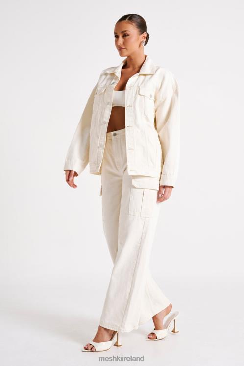 Meshki Sion Oversized Denim Jacket Clothing Ecru 6DX221252