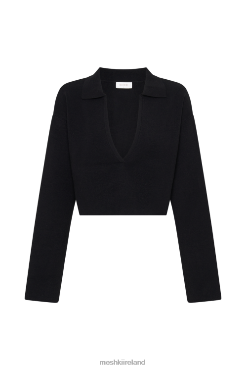 Meshki Lennox Collared Knit Jumper Clothing Black 6DX22913