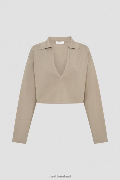 Meshki Lennox Collared Knit Jumper Clothing Taupe 6DX22893