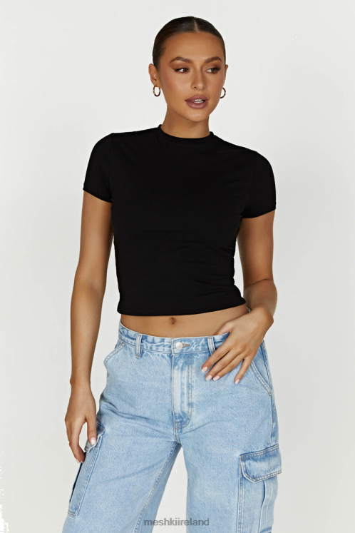 Meshki Jeanie Longline T-Shirt Clothing Black 6DX22867