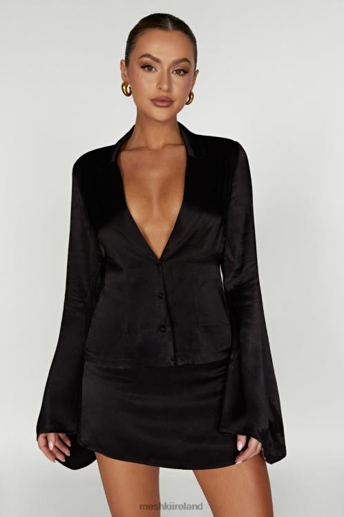 Meshki Noa Collared Long Sleeve Shirt Clothing Black 6DX22898