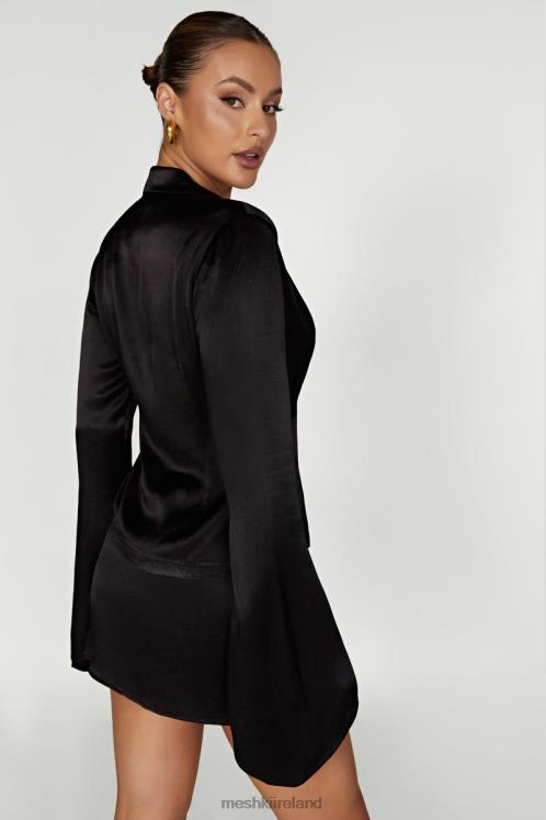 Meshki Noa Collared Long Sleeve Shirt Clothing Black 6DX22898