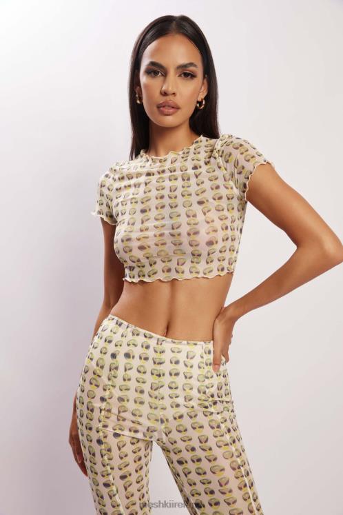 Meshki Nora Mesh Crop T-Shirt Clothing Alien Print 6DX221138