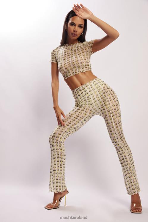 Meshki Nora Mesh Crop T-Shirt Clothing Alien Print 6DX221138