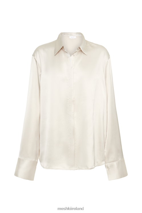 Meshki Nori Satin Shirt Clothing Ivory 6DX22859