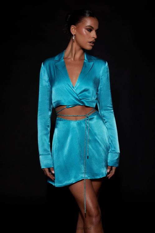 Meshki Talulah Diamante Rope Shirt Clothing Cyan Blue 6DX221104