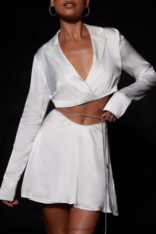 Meshki Talulah Diamante Rope Shirt Clothing White 6DX221034