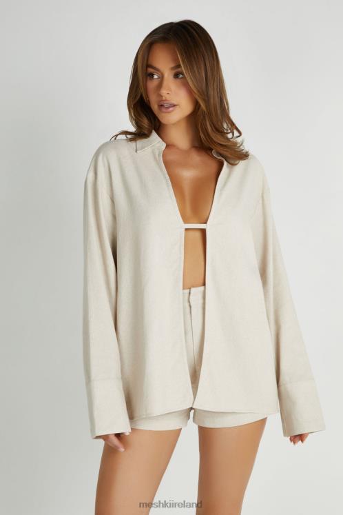 Meshki Tasha Oversized Linen Shirt Clothing Natural 6DX22818