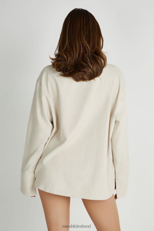 Meshki Tasha Oversized Linen Shirt Clothing Natural 6DX22818