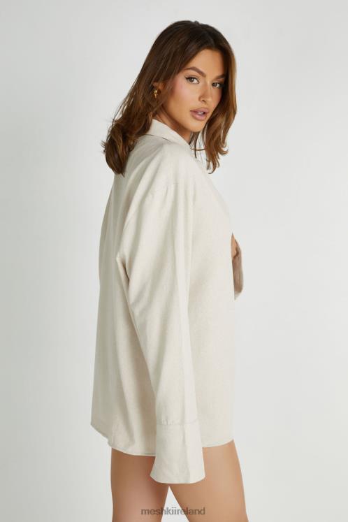 Meshki Tasha Oversized Linen Shirt Clothing Natural 6DX22818