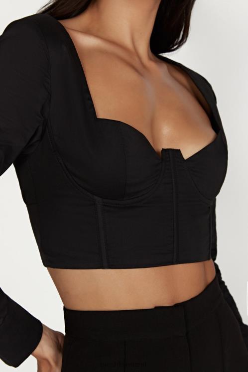 Meshki Zahara Corset Shirt Clothing Black 6DX22982